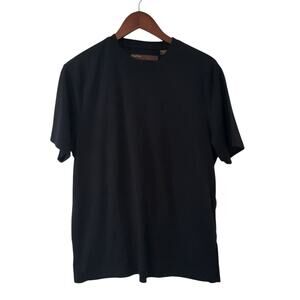 Perry Ellis T-Shirt Men's Black Large Polyester Rayon Crew Neck